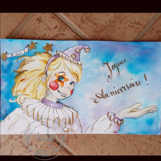 Aquarelle, carte d'anniversaire